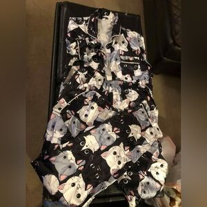 Cat Print Pajama Set